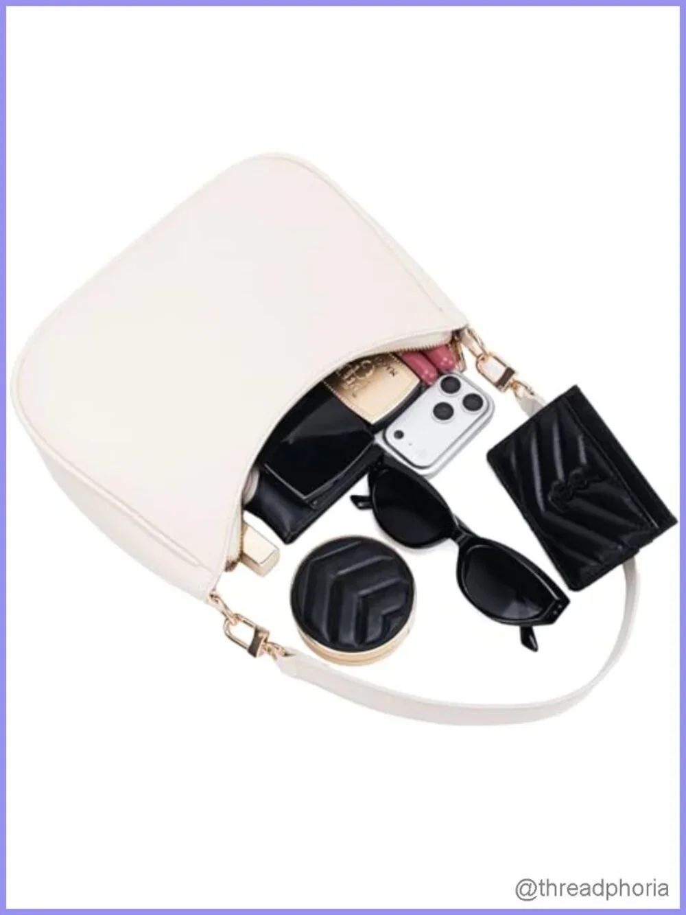 PU Leather Hobo Shoulder Bag Mini Clutch Purse Zipper Closure Tote